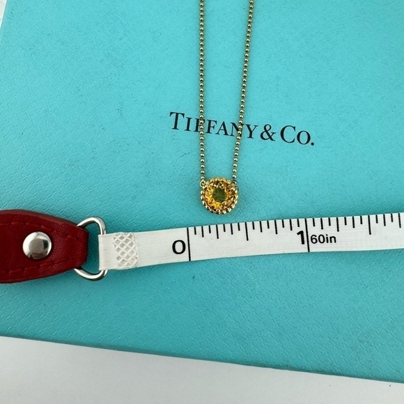 RARE Tiffany & Co. Citrine Sparkler Beaded Chain Necklace 18k Yellow Gold 🧡 - Picture 8 of 8